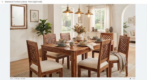 4-Seater Compact Dining Table solid wood furniture Lucknow Indira Nagar