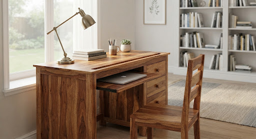 Ergonomic Solid Wood Study Desk solid wood furniture Lucknow Indira Nagar